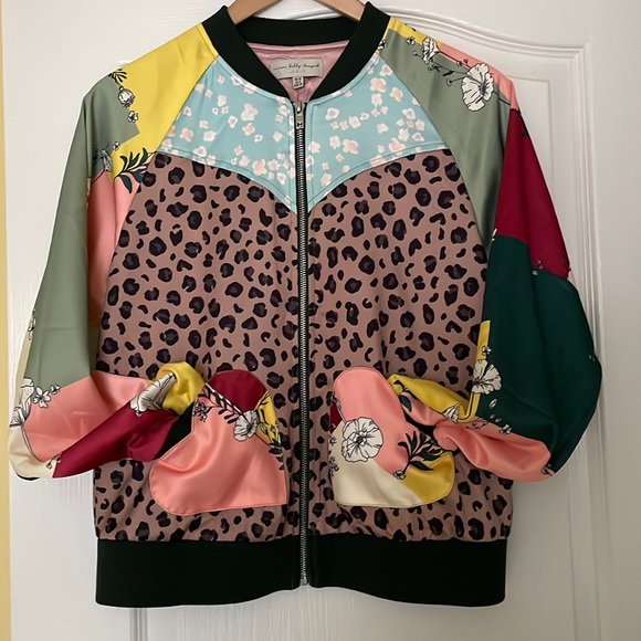 never fully dressed patchwork bomber jacket